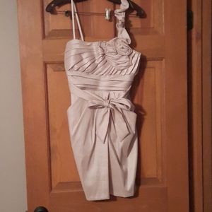 One strap champagne dress